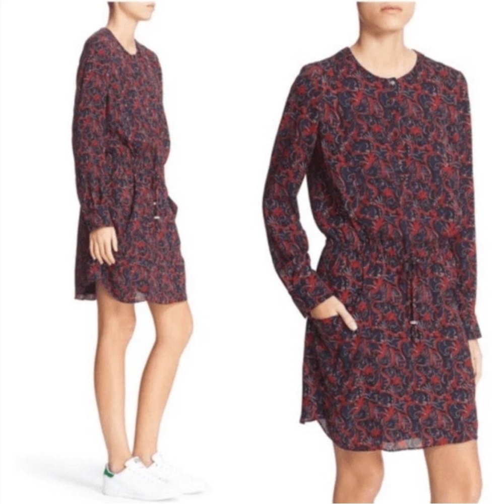 A.L.C. Sullivan 100% Silk Mini Dress Size‎ 10 Front Pockets Lined